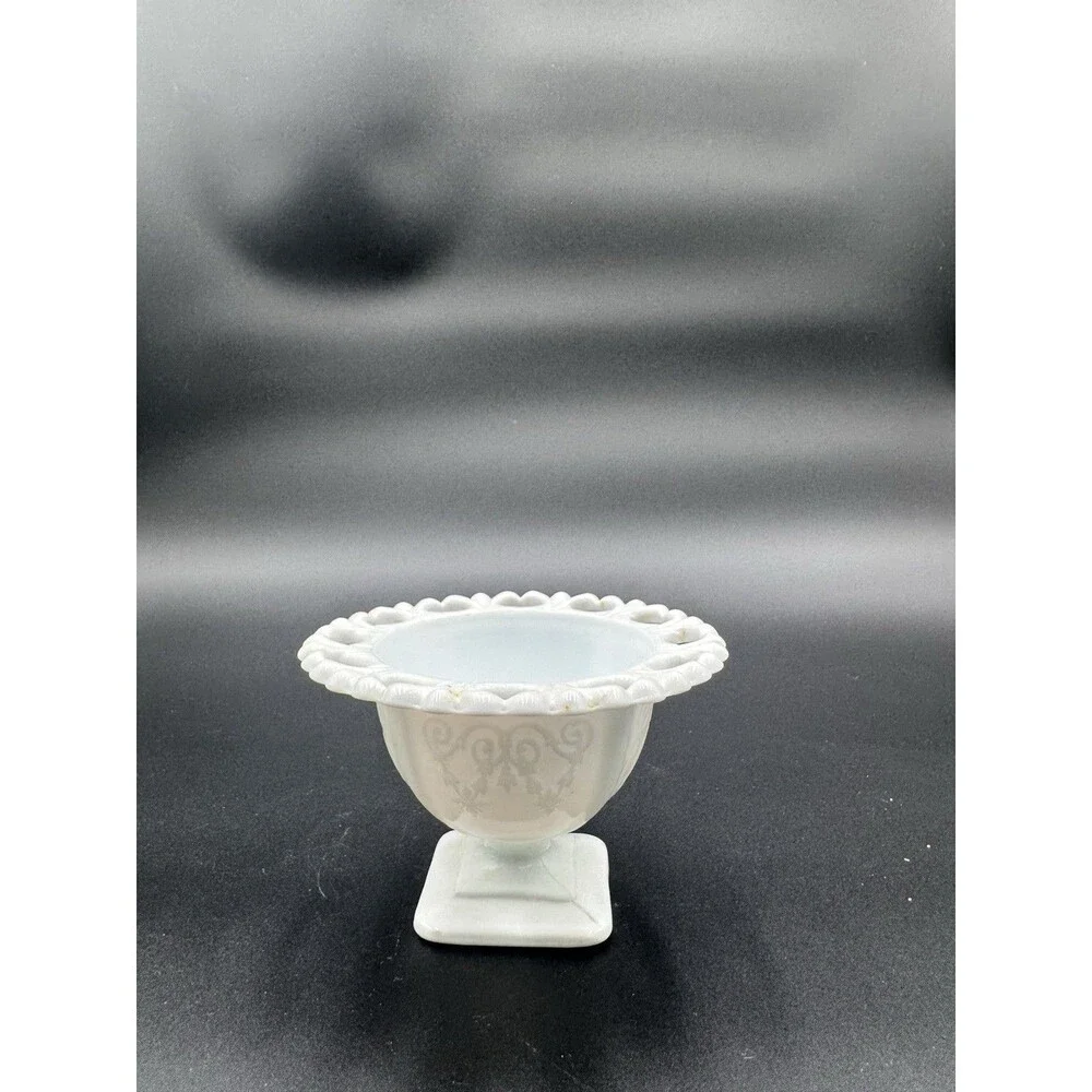 Milk Glass Bowl Small Patterned